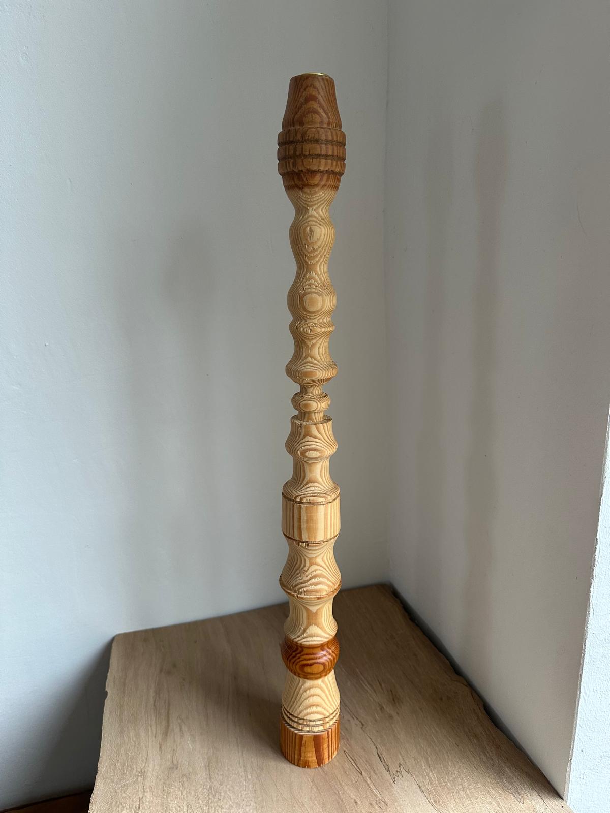 Gedraaide Grenen Altaar Kandelaar 62 cm - Afbeelding 5