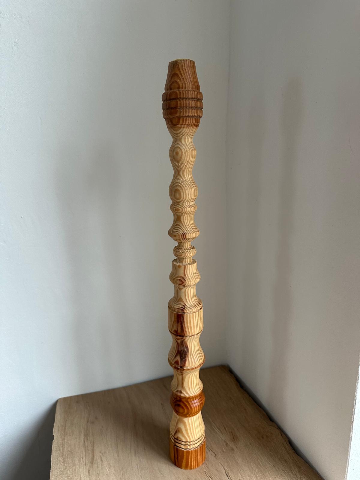 Gedraaide Grenen Altaar Kandelaar 62 cm - Afbeelding 4