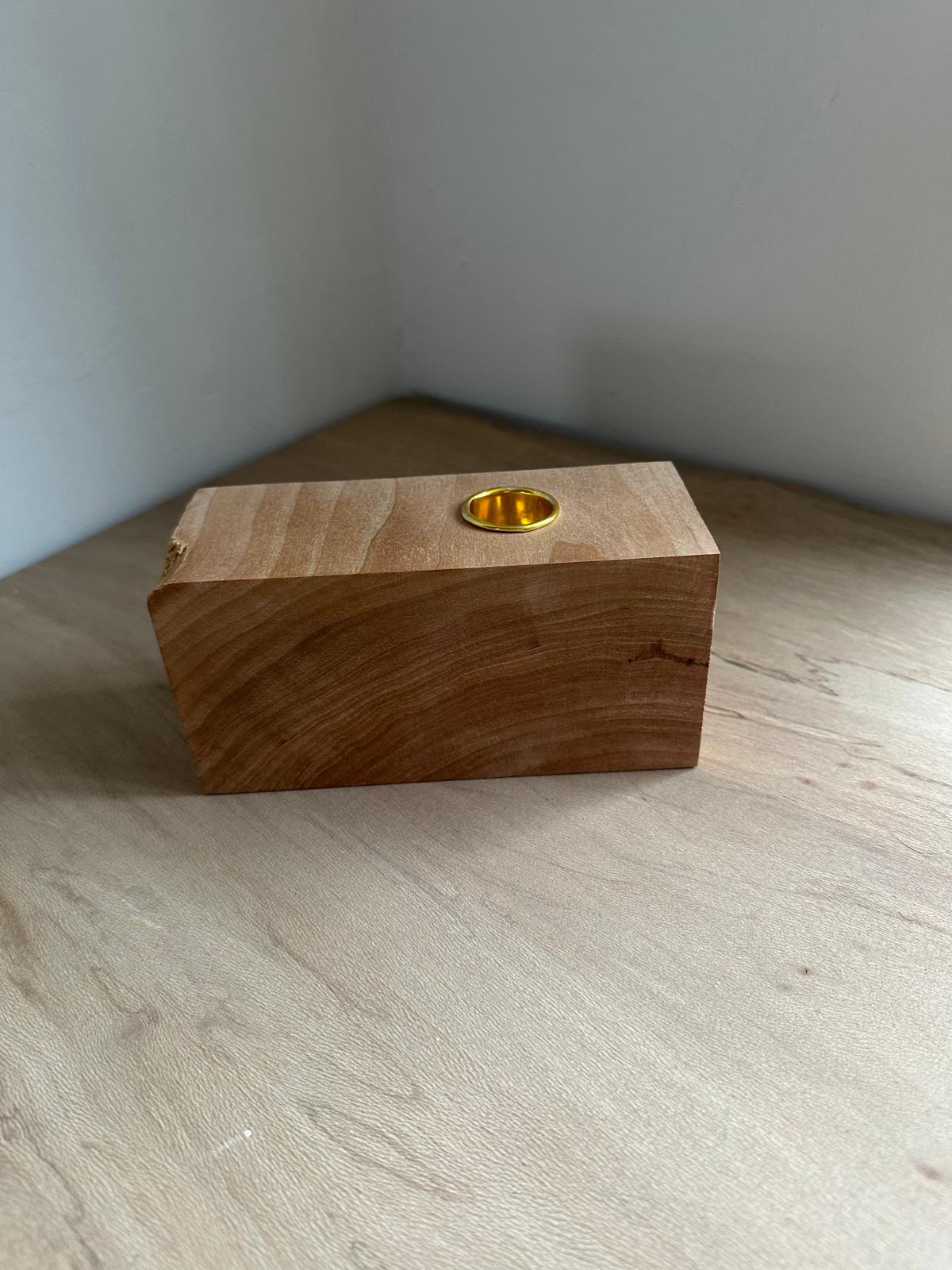 Kersenhout Enkele Kandelaar A-symmetrisch 6 cm