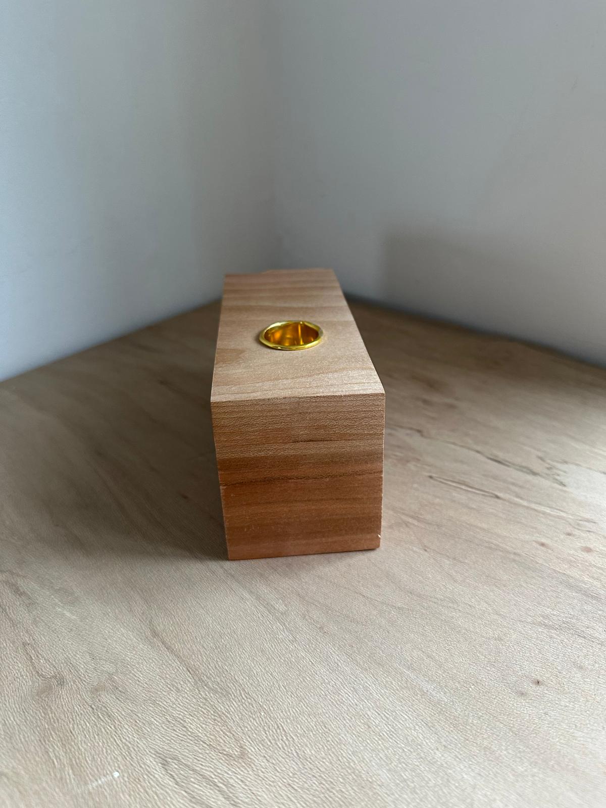 Kersenhout Enkele Kandelaar A-symmetrisch 6 cm - Afbeelding 4