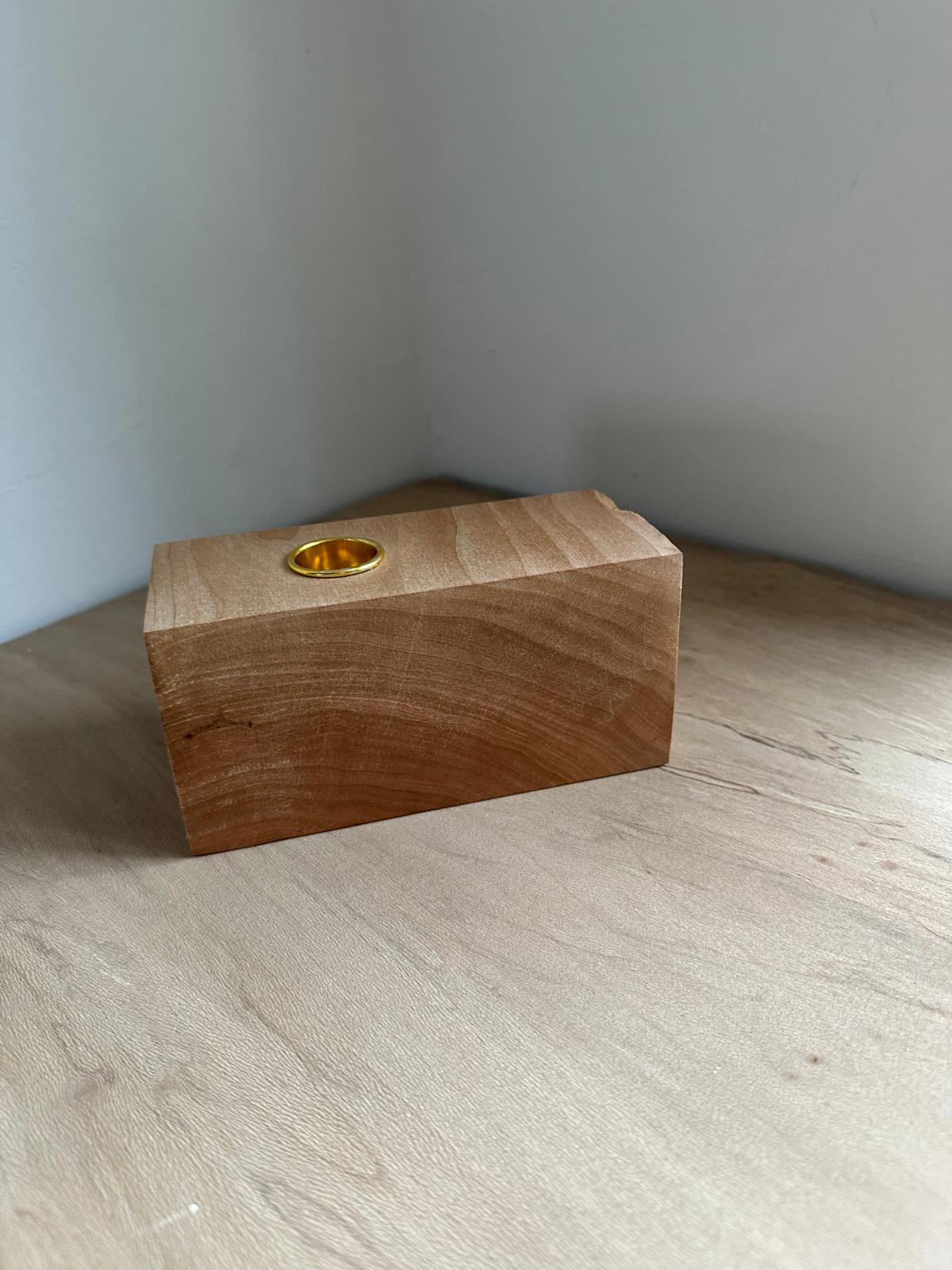 Kersenhout Enkele Kandelaar A-symmetrisch 6 cm - Afbeelding 6
