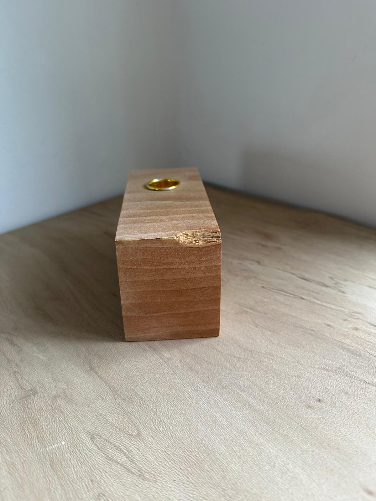 Kersenhout Enkele Kandelaar A-symmetrisch 6 cm - Afbeelding 3